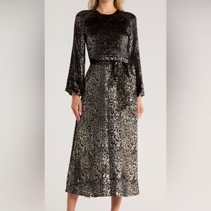 NWT GORGEOUS SIMKHAI ODINA Metallic Midi Dress S $745